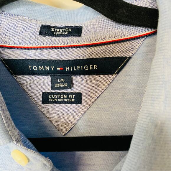 Tommy Hilfiger Light Blue Polo Sz Large Stretch - Picture 4 of 4